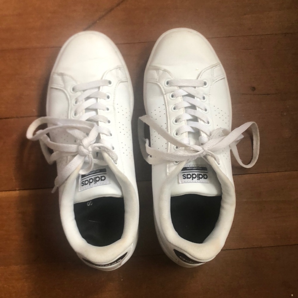 White cloud foam adidas sneakers